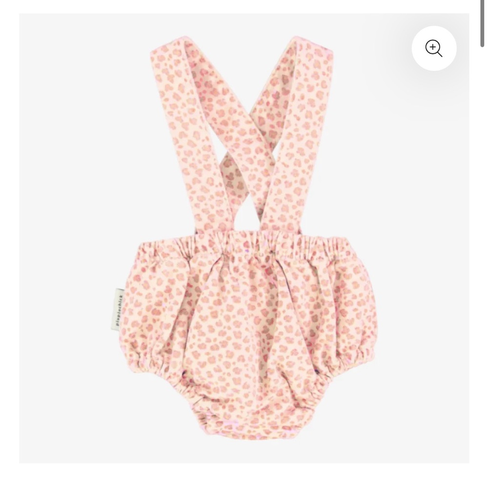 Piupiuchick pink bloomers with suspenders cheetah print denim bloomers 24 mos - Picture 2 of 7